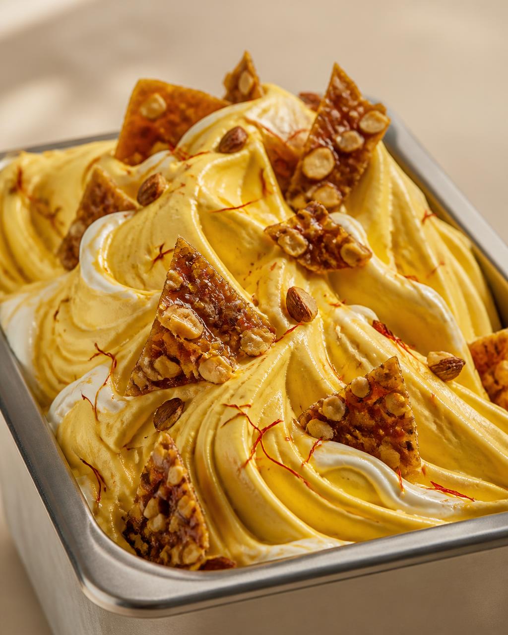 Gelato artigianale Croccante allo Zafferano di Anthologia del Gelato